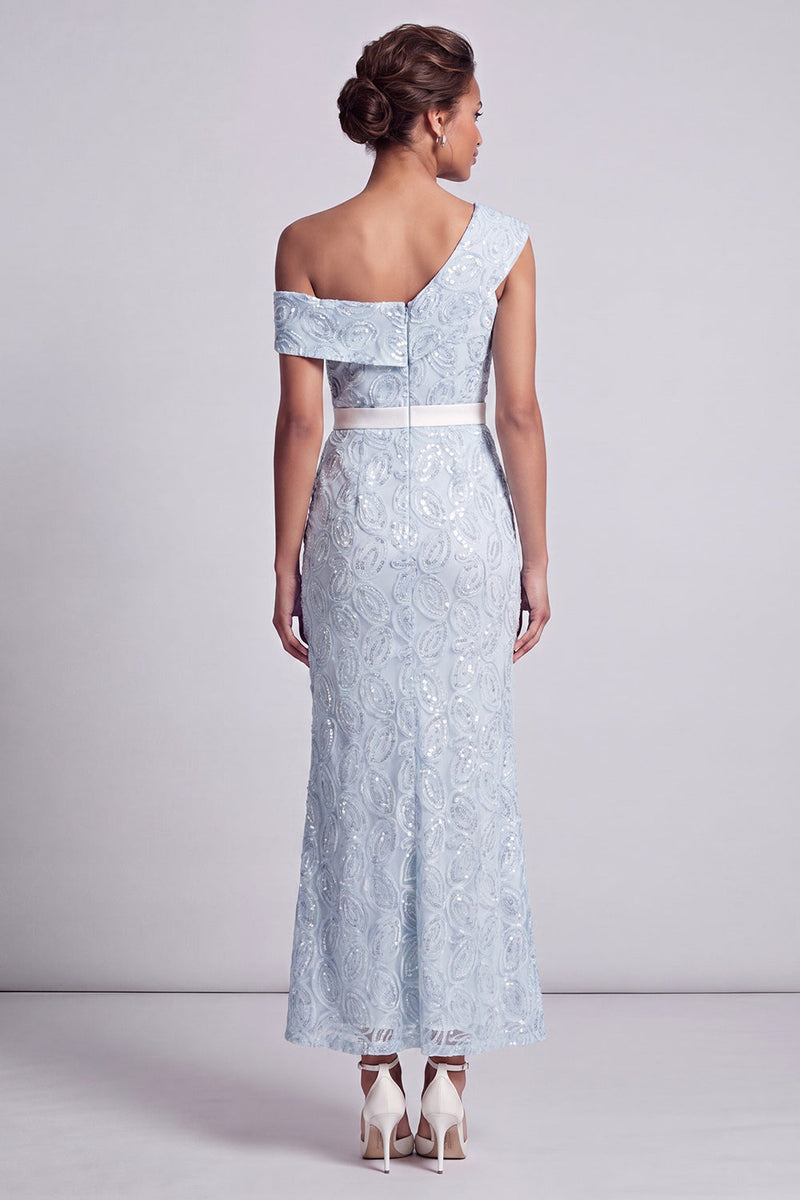 Load image into Gallery viewer, Sparkly Light Pink Mermaid Sequin Long Mother of the Bride Dress with Slit
