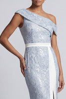 Load image into Gallery viewer, Sparkly Light Pink Mermaid Sequin Long Mother of the Bride Dress with Slit