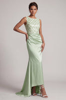 Load image into Gallery viewer, Sparkly Light Blue Ruched Mermaid Long Mother of the Bride Dress