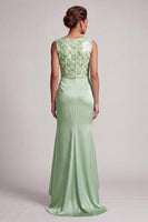 Load image into Gallery viewer, Sparkly Light Blue Ruched Mermaid Long Mother of the Bride Dress