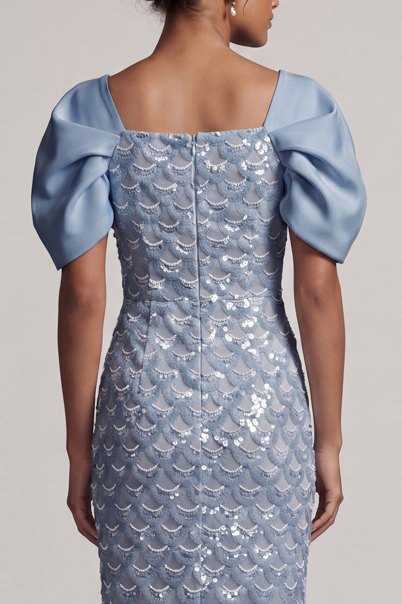 Load image into Gallery viewer, Sparkly Blush Sheath Sequin Long Mother of the Bride Dress with Slit