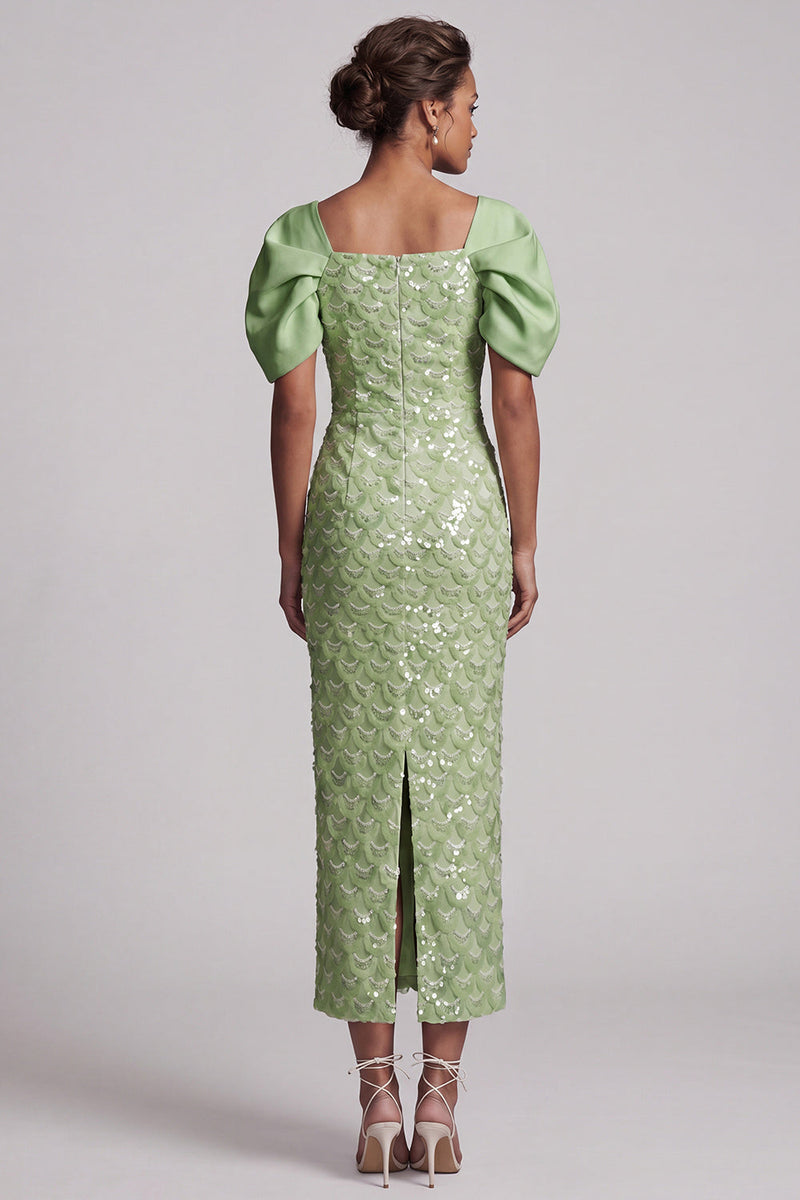Load image into Gallery viewer, Sparkly Blush Sheath Sequin Long Mother of the Bride Dress with Slit