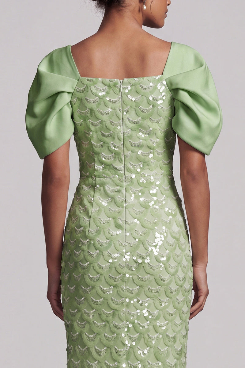 Load image into Gallery viewer, Sparkly Blush Sheath Sequin Long Mother of the Bride Dress with Slit