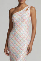 Load image into Gallery viewer, Sparkly Light Green Sheath Long Sequin Mother of the Bride Dress with Keyhole