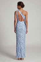 Load image into Gallery viewer, Sparkly Light Green Sheath Long Sequin Mother of the Bride Dress with Keyhole
