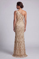 Load image into Gallery viewer, Sparkly Champagne Mermaid Long Sequin Mother of the Bride Dress with Keyhole