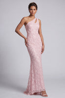Load image into Gallery viewer, Sparkly Champagne Mermaid Long Sequin Mother of the Bride Dress with Keyhole