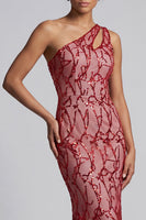 Load image into Gallery viewer, Sparkly Champagne Mermaid Long Sequin Mother of the Bride Dress with Keyhole