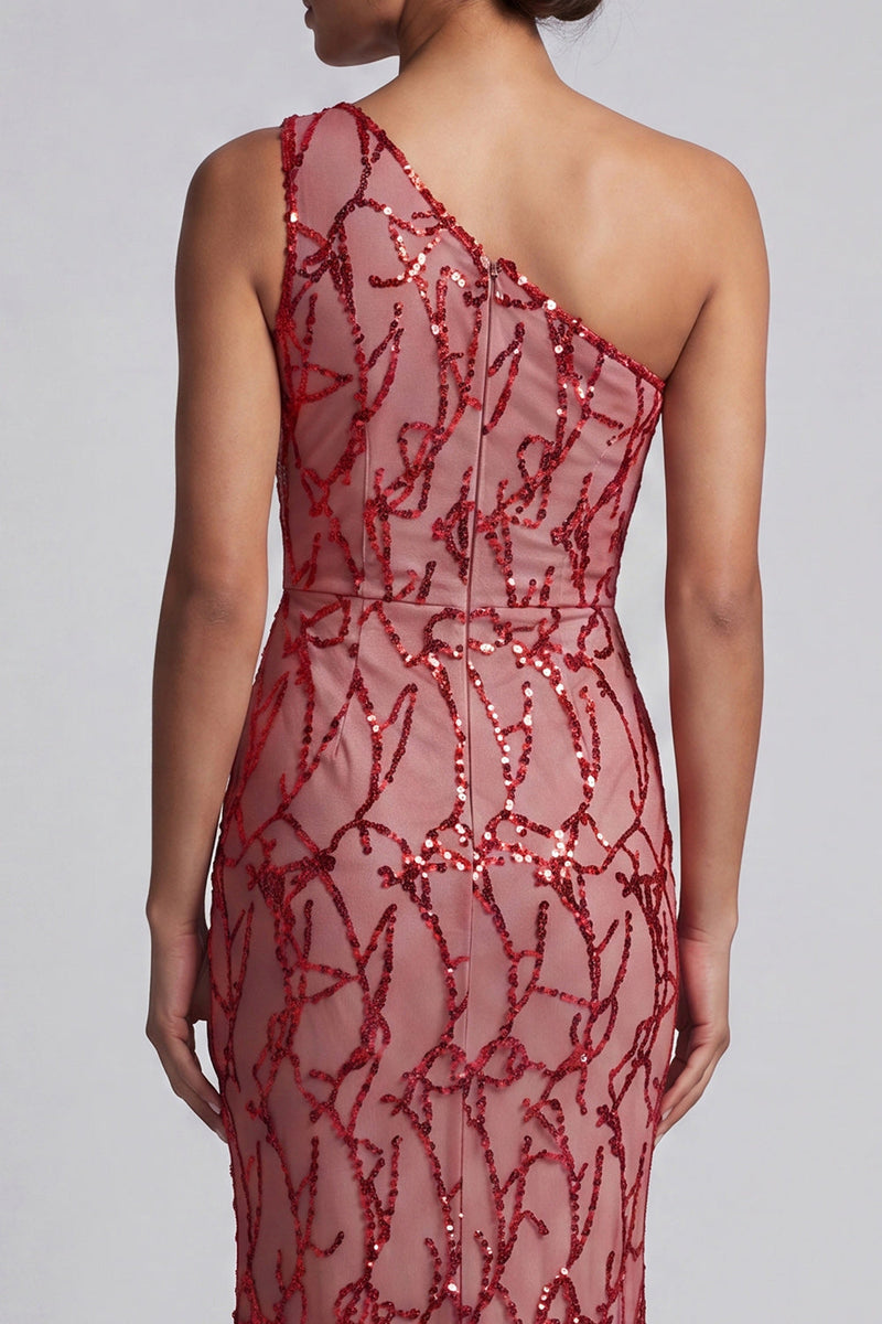 Load image into Gallery viewer, Sparkly Champagne Mermaid Long Sequin Mother of the Bride Dress with Keyhole