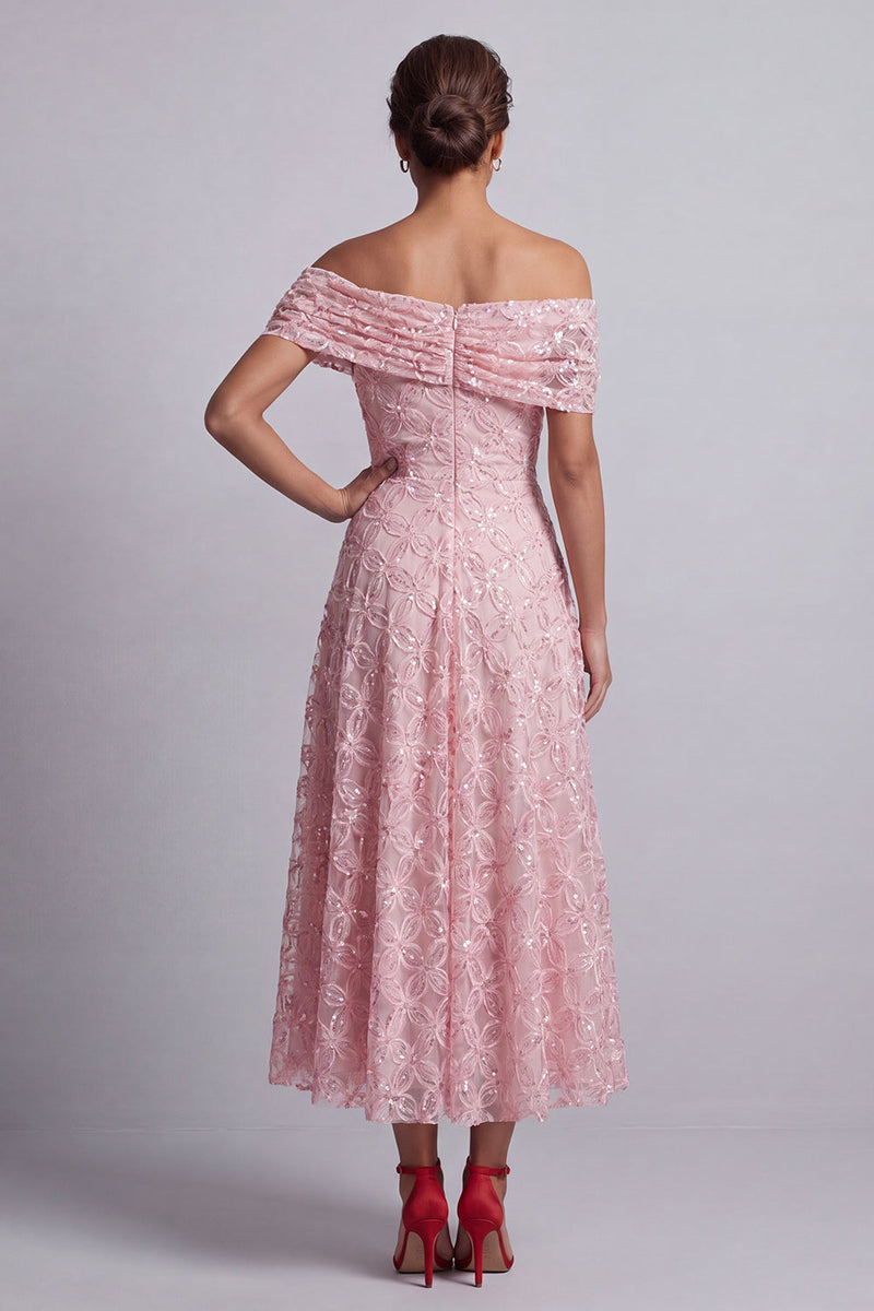 Load image into Gallery viewer, Sparkly Floral Champagne A-Line Beaded Long Mother of the Bride Dress