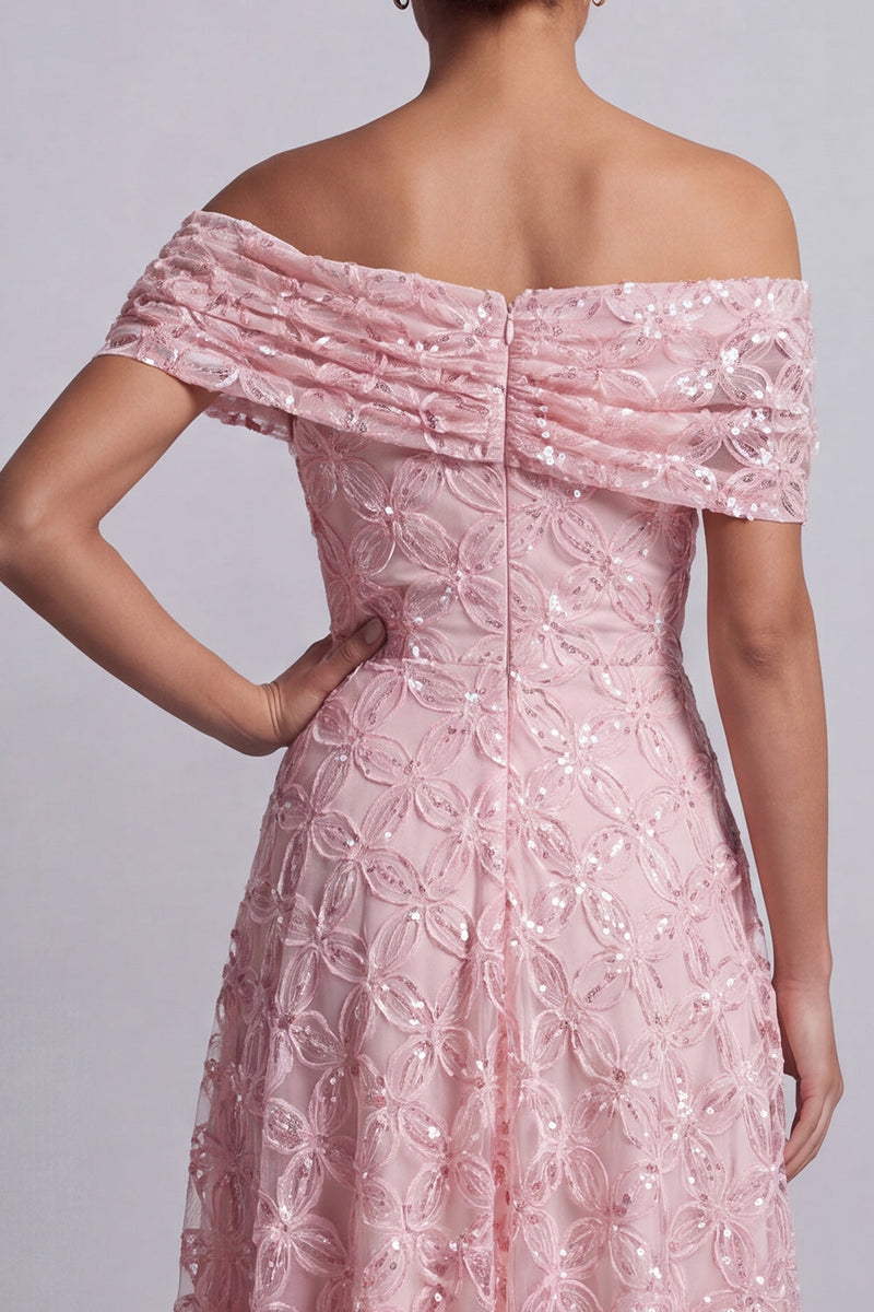 Load image into Gallery viewer, Sparkly Floral Champagne A-Line Beaded Long Mother of the Bride Dress