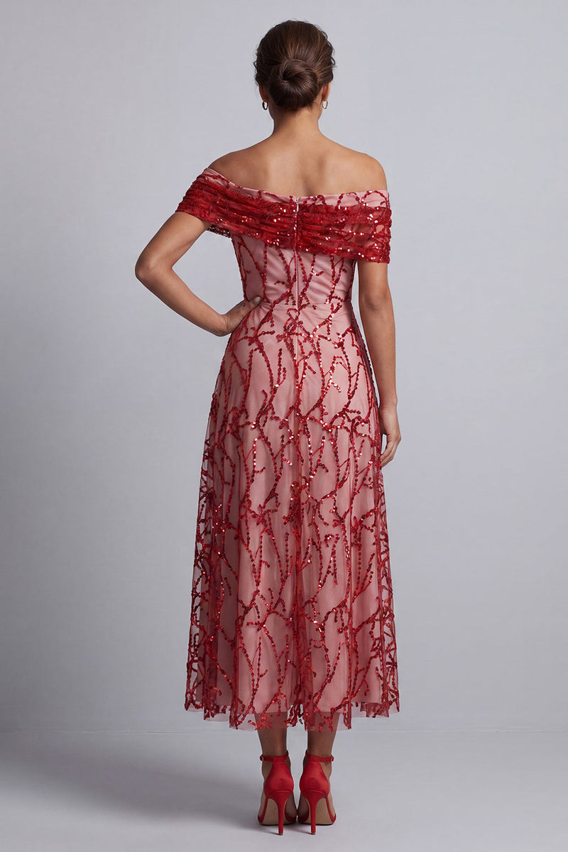 Load image into Gallery viewer, Sparkly Floral Champagne A-Line Beaded Long Mother of the Bride Dress