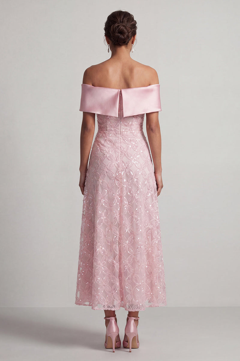 Load image into Gallery viewer, Sparkly Pink A-Line Sequin Long Mother of the Bride Dress