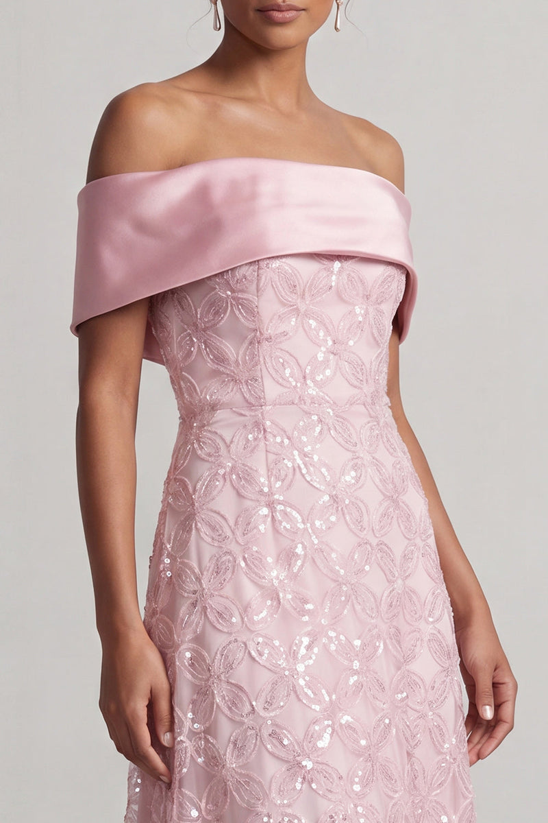 Load image into Gallery viewer, Sparkly Pink A-Line Sequin Long Mother of the Bride Dress