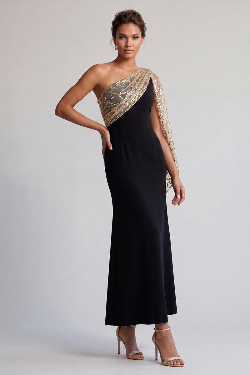 Load image into Gallery viewer, Sparkly Black and Pink Mermaid Sequin Long Mother of the Bride Dress