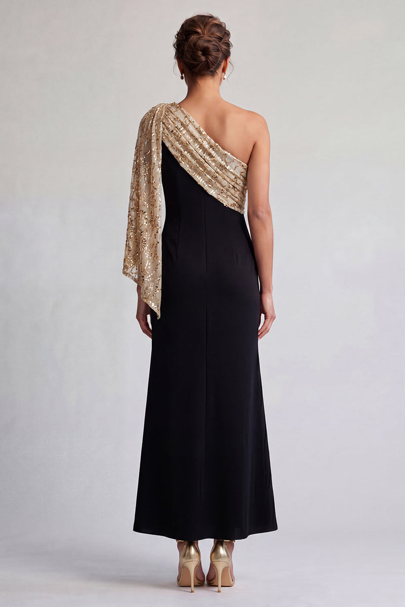 Load image into Gallery viewer, Sparkly Black and Pink Mermaid Sequin Long Mother of the Bride Dress