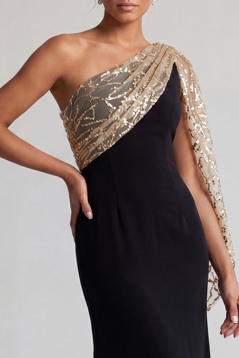 Load image into Gallery viewer, Sparkly Black and Pink Mermaid Sequin Long Mother of the Bride Dress