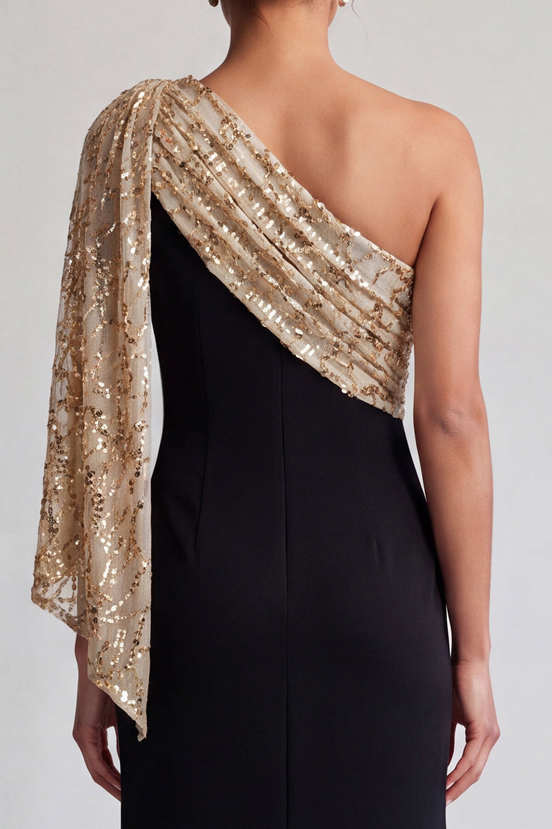 Load image into Gallery viewer, Sparkly Black and Pink Mermaid Sequin Long Mother of the Bride Dress