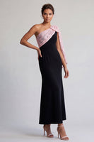 Load image into Gallery viewer, Sparkly Black and Pink Mermaid Sequin Long Mother of the Bride Dress