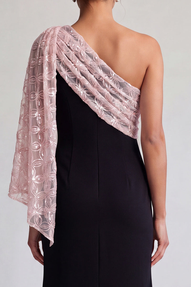 Load image into Gallery viewer, Sparkly Black and Pink Mermaid Sequin Long Mother of the Bride Dress