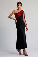Load image into Gallery viewer, Sparkly Black and Pink Mermaid Sequin Long Mother of the Bride Dress