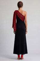 Load image into Gallery viewer, Sparkly Black and Pink Mermaid Sequin Long Mother of the Bride Dress