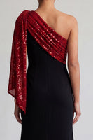 Load image into Gallery viewer, Sparkly Black and Pink Mermaid Sequin Long Mother of the Bride Dress