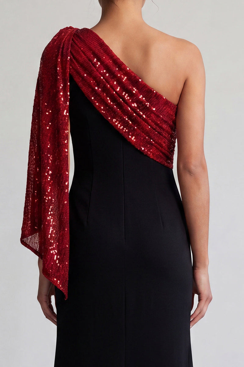 Load image into Gallery viewer, Sparkly Black and Pink Mermaid Sequin Long Mother of the Bride Dress