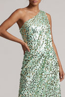 Load image into Gallery viewer, Sparkly Silver Sequin A-Line Long Mother of the Bride Dress