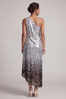 Load image into Gallery viewer, Sparkly Silver Sequin A-Line Long Mother of the Bride Dress