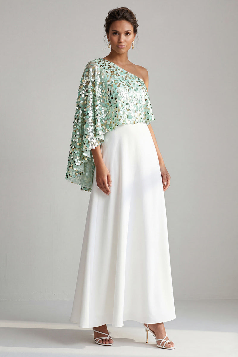 Load image into Gallery viewer, Sparkly Sequin Champagne A-Line Long Mother of the Bride Dress