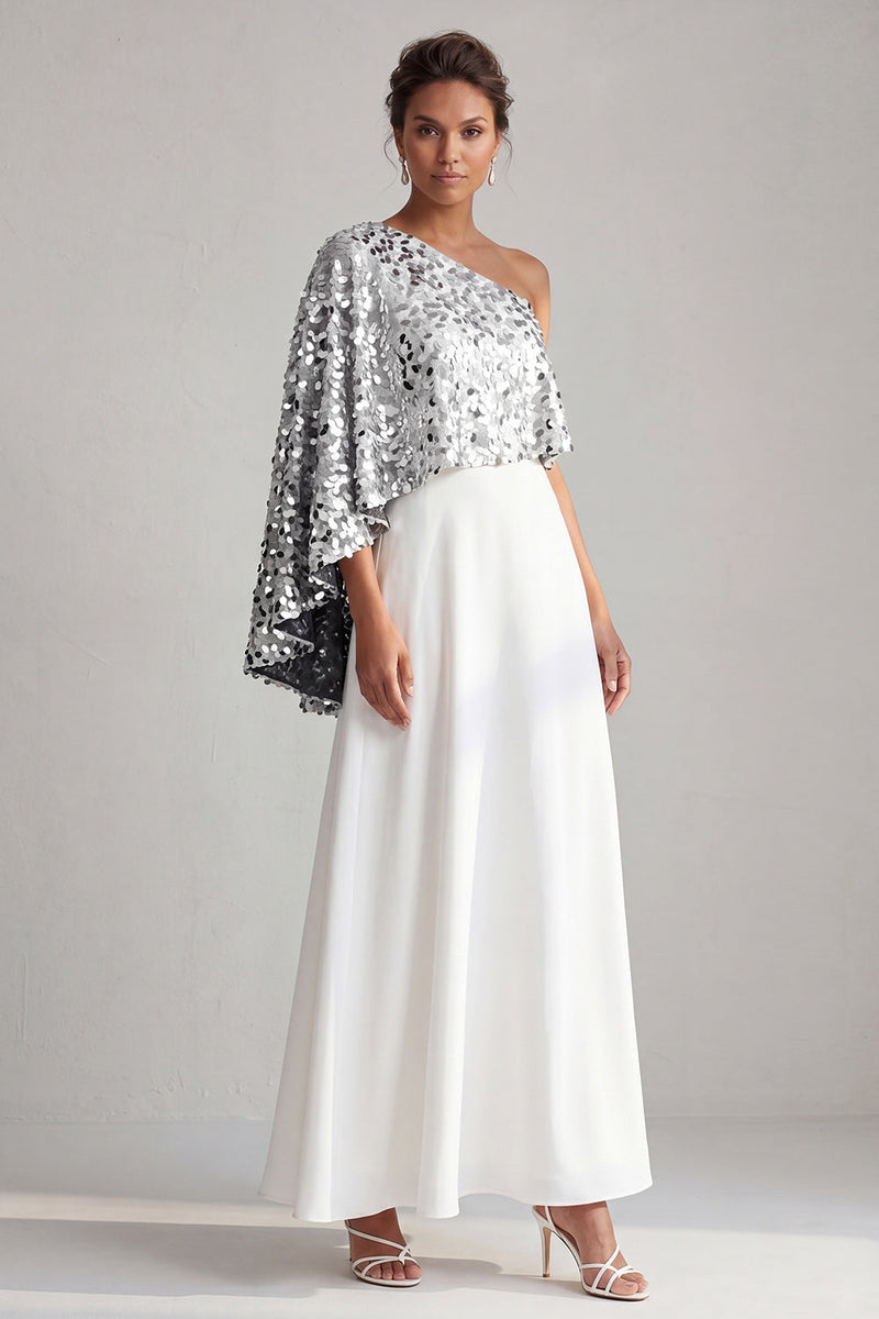 Load image into Gallery viewer, Sparkly Sequin Champagne A-Line Long Mother of the Bride Dress