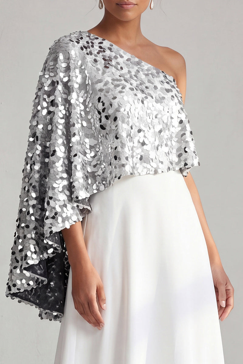 Load image into Gallery viewer, Sparkly Sequin Champagne A-Line Long Mother of the Bride Dress