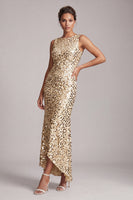 Load image into Gallery viewer, Sparkly Silver Sequin Boat Neck Long Mother of the Bride Dress
