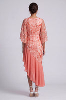 Load image into Gallery viewer, Sparkly Sequin Floral Green Mermaid Asymmetrical Mother of the Bride Dress