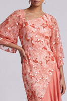 Load image into Gallery viewer, Sparkly Sequin Floral Green Mermaid Asymmetrical Mother of the Bride Dress