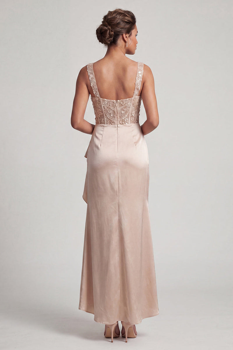 Load image into Gallery viewer, Sparkly Grey Blue Mermaid Ruffled Long Corset Mother of the Bride Dress
