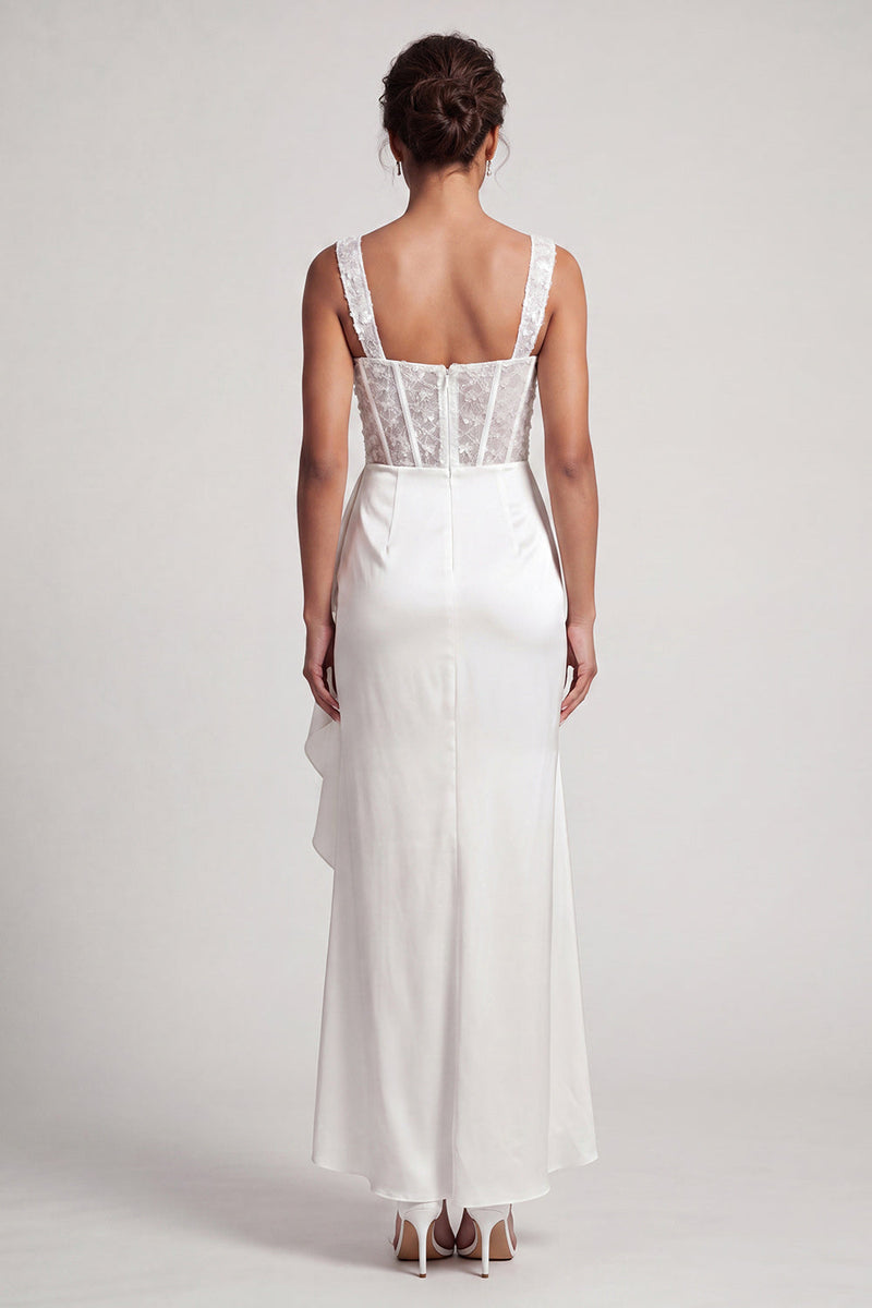 Load image into Gallery viewer, Sparkly Grey Blue Mermaid Ruffled Long Corset Mother of the Bride Dress