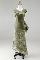 Load image into Gallery viewer, Floral Blue Ruched Beaded Mermaid Long Mother of the Bride Dress