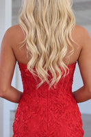 Load image into Gallery viewer, Red Corset Sweetheart Bodycon Short Lace Homecoming Dress