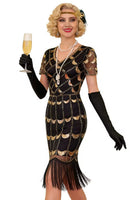 Load image into Gallery viewer, Sparkly Black Sequin Beaded 1920s Dress with Fringes