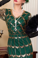 Load image into Gallery viewer, Sparkly Black Sequin Beaded 1920s Dress with Fringes