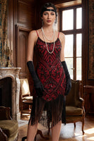 Load image into Gallery viewer, Sparkly Spaghetti Straps Black Golden 1920s Dress