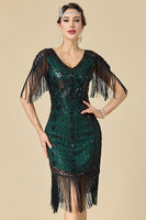 Load image into Gallery viewer, Apricot Sparkly Fringed Sequin Bodycon 1920s Dress