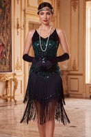 Load image into Gallery viewer, Apricot Bodycon Sparkly Sequin Beaded Tiered Midi 1920s Dress with Fringes