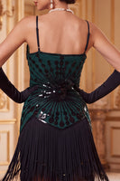 Load image into Gallery viewer, Apricot Bodycon Sparkly Sequin Beaded Tiered Midi 1920s Dress with Fringes