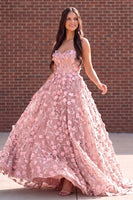 Load image into Gallery viewer, Dusty Rose Floral Sweetheart Ball Gown Long Prom Dress