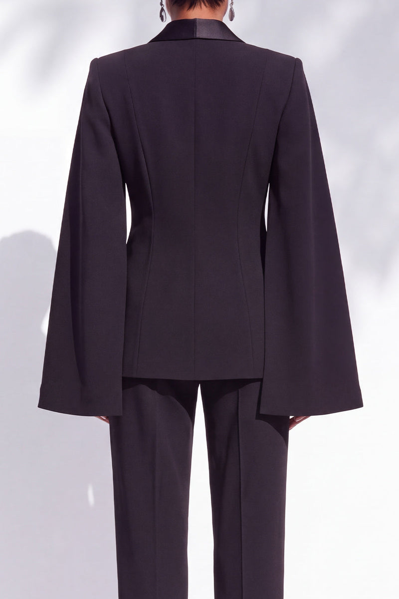 Load image into Gallery viewer, Black Peak Lapel One Button Slim Fit 2 Piece Work Suits