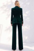 Load image into Gallery viewer, Burgundy Velvet Peak Lapel 2 Piece Slim Fit Ruffled Work Suits