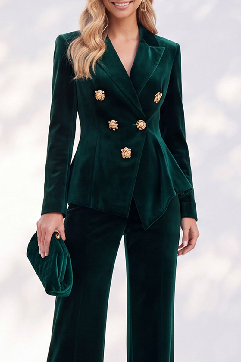 Load image into Gallery viewer, Burgundy Velvet Peak Lapel 2 Piece Slim Fit Ruffled Work Suits